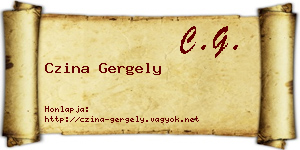 Czina Gergely névjegykártya